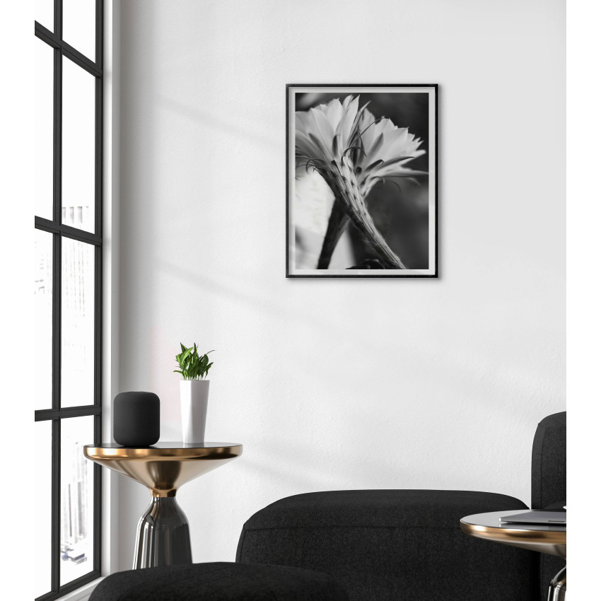 Simple Flower - Black and White Poster