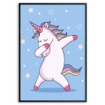 Cute Unicorn Dabbing - Baby Room Poster 