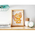 Cute Elephant - Baby Room Poster 