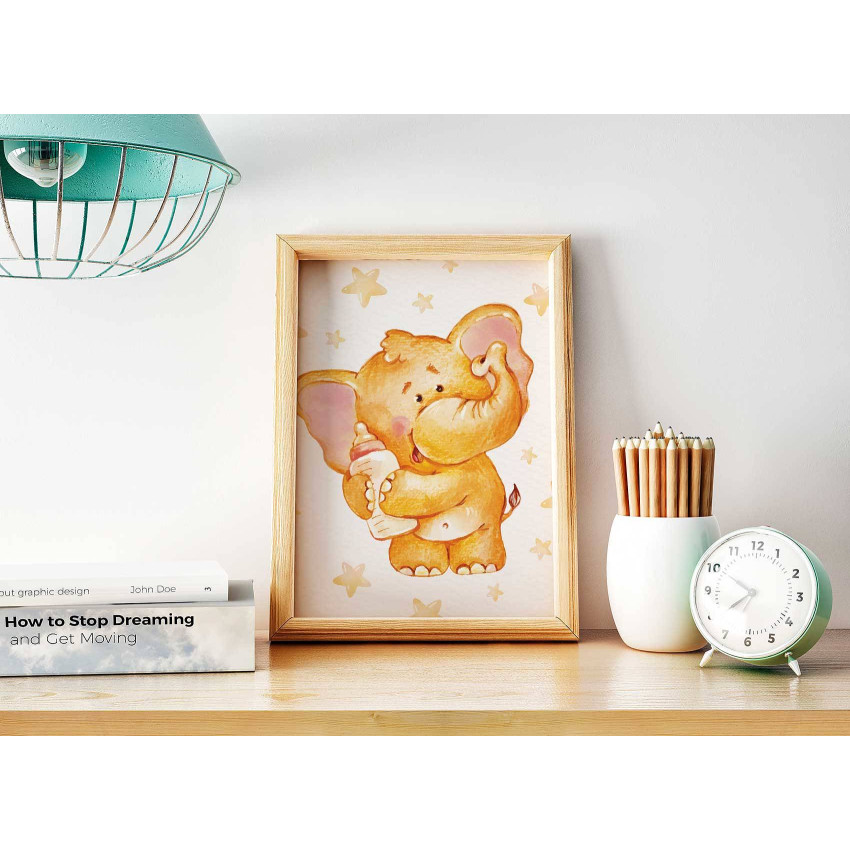 Cute Elephant - Baby Room Poster 