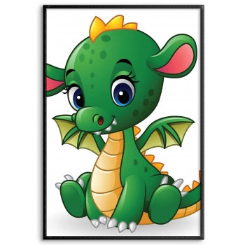Cute Baby Dragon - Baby Room Poster 
