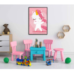 Cute Unicorn Dancing - Kids Room Poster 