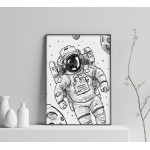 Astronaut Illustration - Simple Illustration Poster