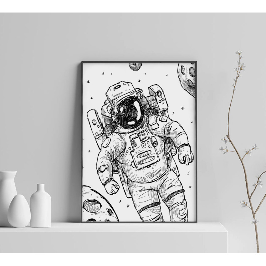 Astronaut Illustration - Simple Illustration Poster