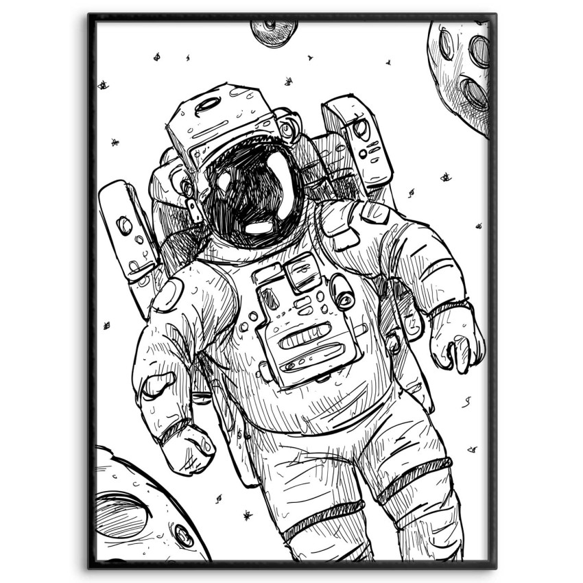 Astronaut Illustration - Simple Illustration Poster