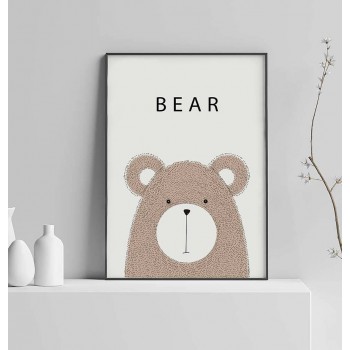 Söt Björn - Enkel Plansch för Barnrum Söt Björn - Enkel Plansch för Barnrum