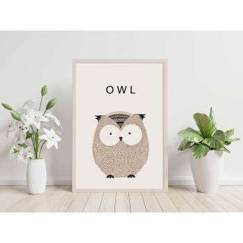 Söt Uggla - Enkel Barntavla Söt Uggla - Enkel Barntavla