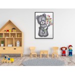 Teddybear with Flowers - Simple & Cute Poster 