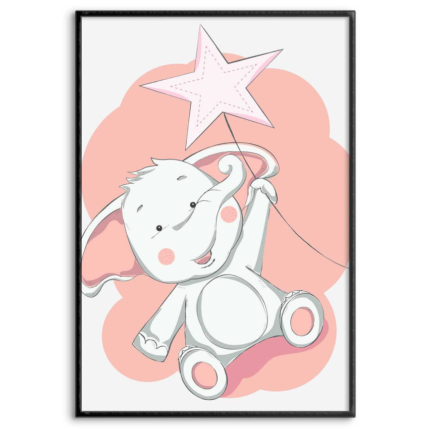 Cute elephant - Simple & pink poster