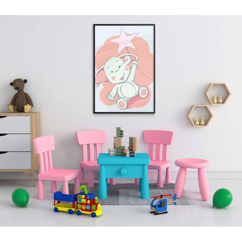 Cute elephant - Simple & pink poster