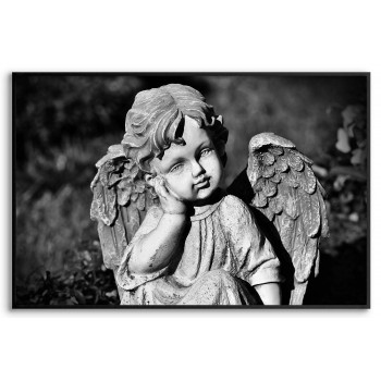 Angel statue - Black and white poster