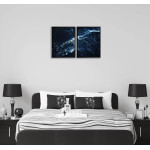 Skummande vågor & vatten - Blå tavla i två delar