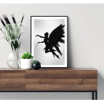 Ängel kvinna & vingar - Svartvit poster