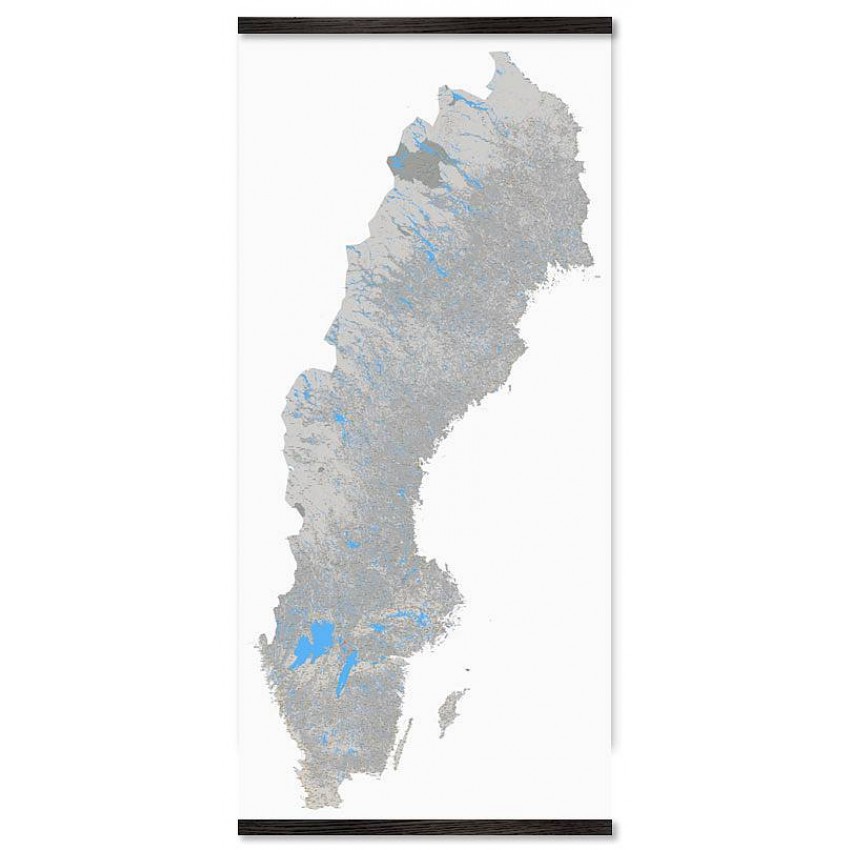 Stor & detaljerad karta över Sverige - Geografisk poster