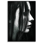 Kvinna i profil - Svartvit fashion poster