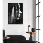 Kvinna i profil - Svartvit fashion poster