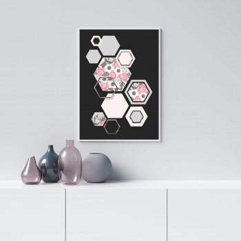 Abstract art & roses - Simple poster