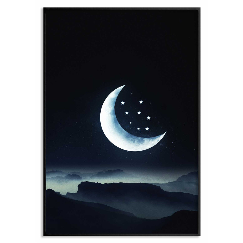 Moon & stars - Illustration poster