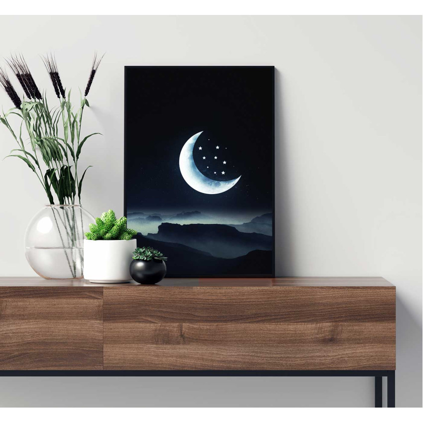 Moon & stars - Illustration poster