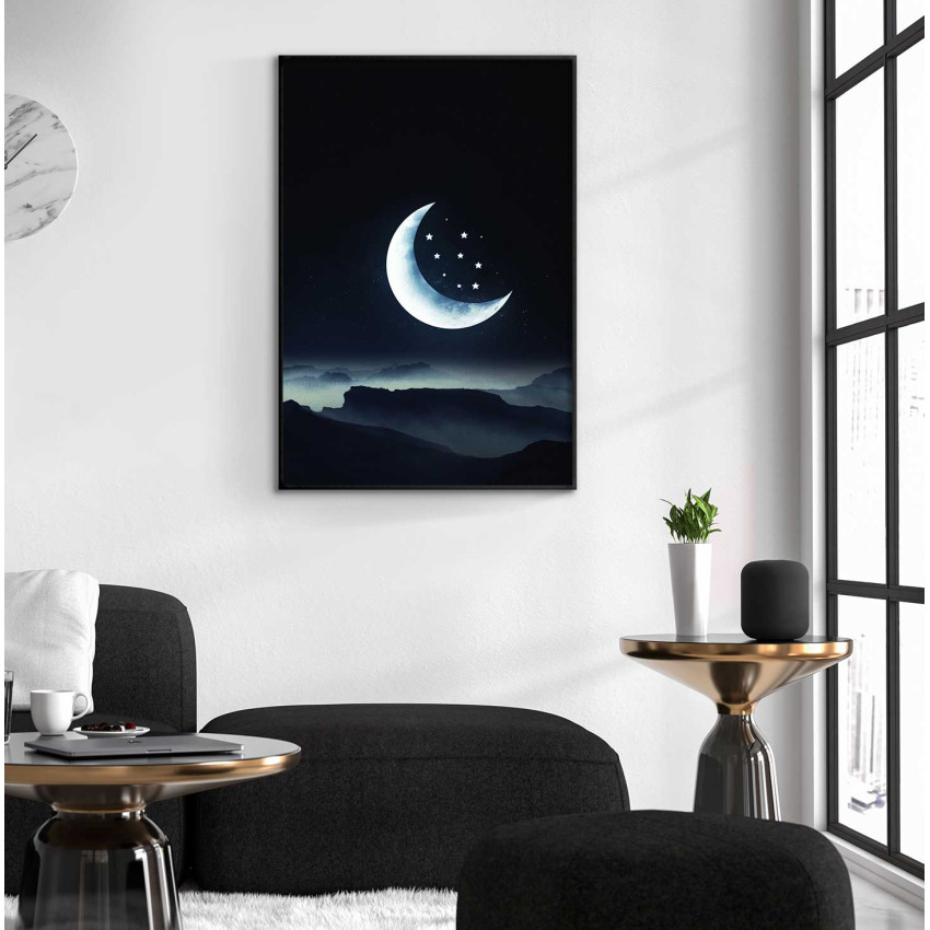 Moon & stars - Illustration poster