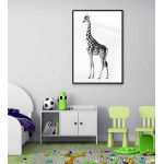 Giraffe - Simple black and white poster 