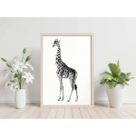 Giraffe - Simple black and white poster 