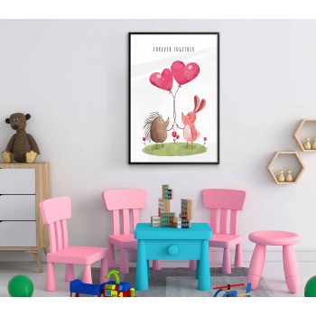 Igelkott & kanin - Forever together barntavla Igelkott & kanin - Forever together barntavla