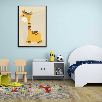 Cute indian giraffe - Kids poster