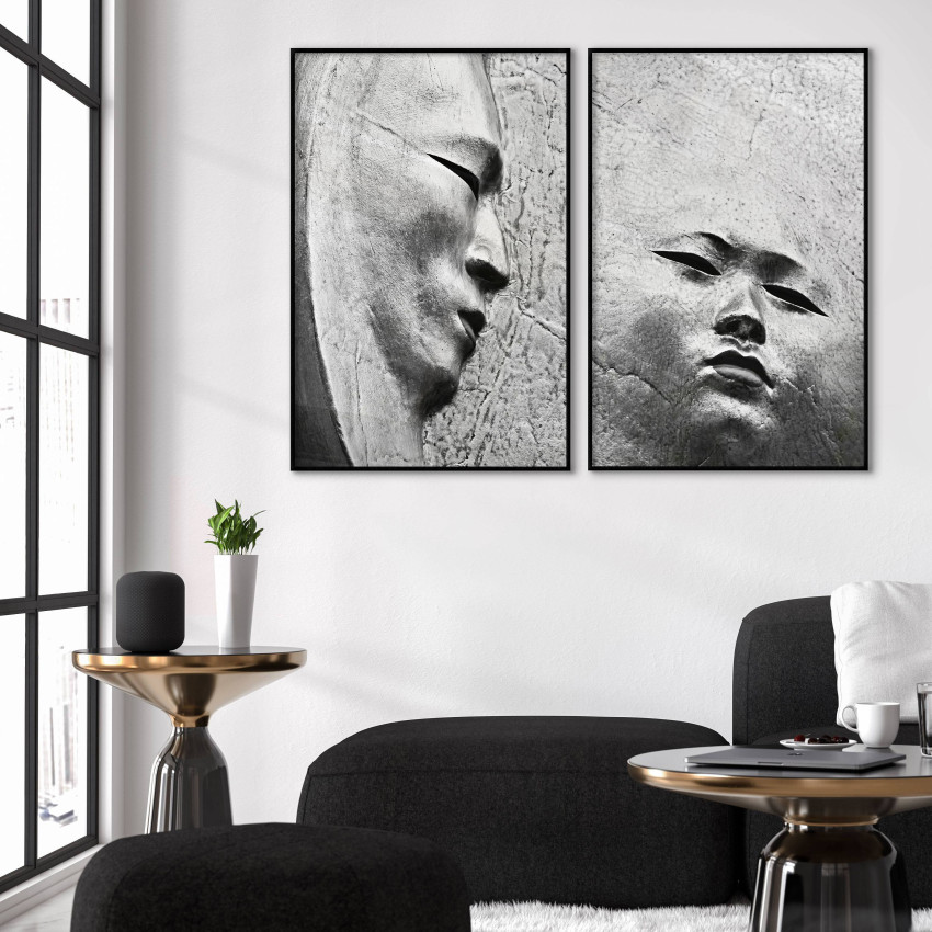 Abstract sculptures - Two piece black & white poster