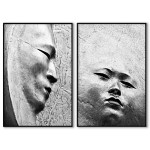 Abstract sculptures - Two piece black & white poster