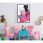 Cute kittens - Pink kids poster