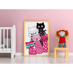 Cute kittens - Pink kids poster