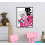 Cute kittens - Pink kids poster