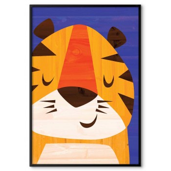 Cute cartoon tiger - Simple kids poster