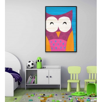 Happy owl - Simple kids poster