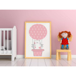 Kitten in air balloon - Cute kids poster