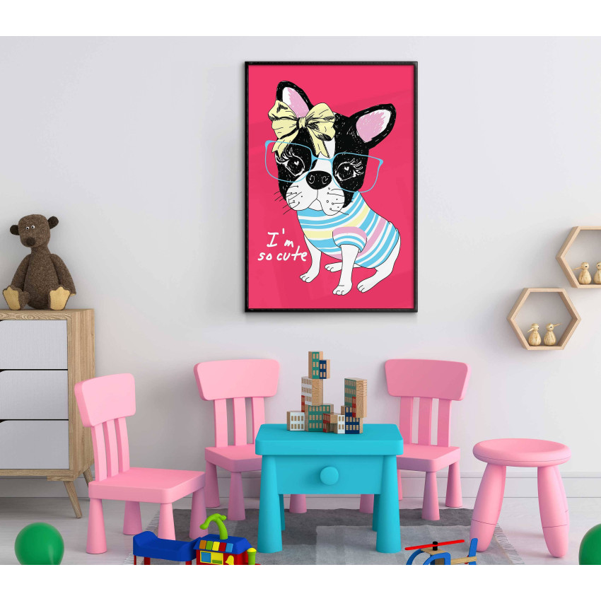 Cute dog - Pink kids poster