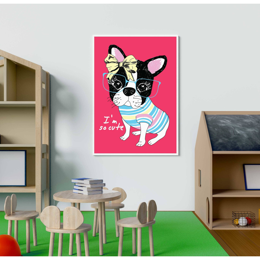 Cute dog - Pink kids poster
