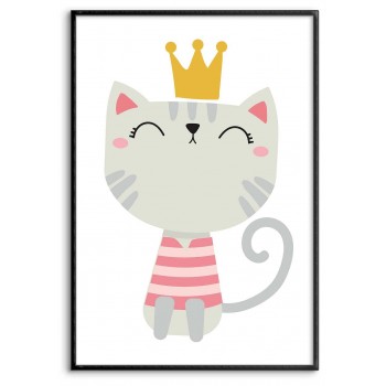 Cat princess - Pink kids poster