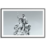 Romerska krigare staty - Svartvit poster