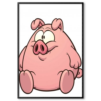 Tjock, liten och rolig gris - Söt barntavla