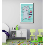 Kids room poster - Cute raccoon