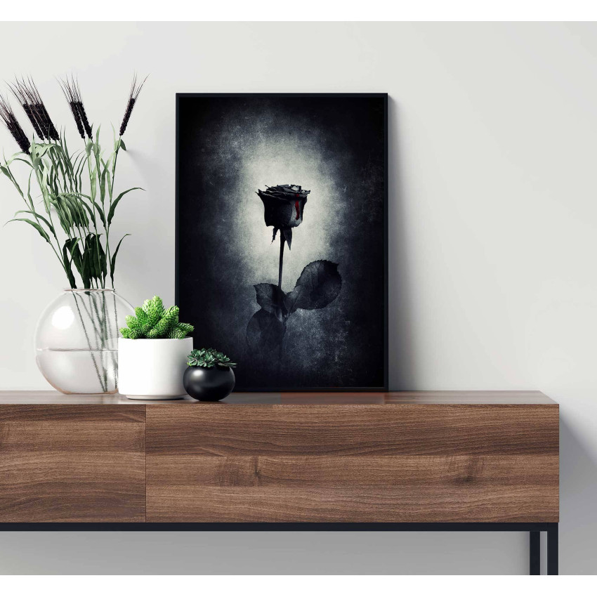 Black & White Grunge Rose