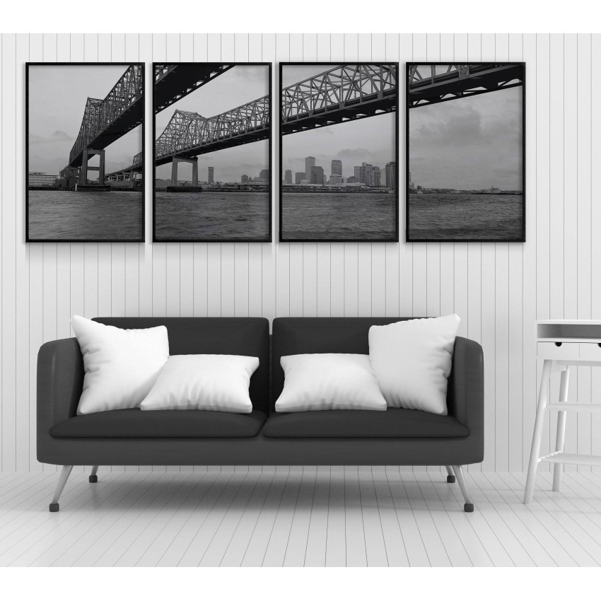 Black & white bridge - Panorama Posters