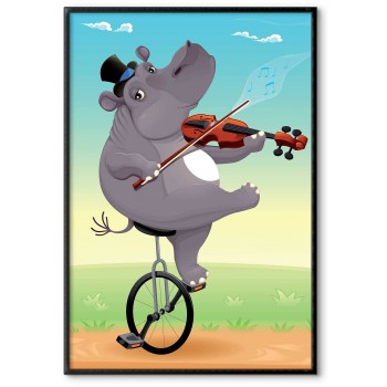 Kids room poster - Happy hippo
