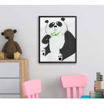 Enkel barntavla med tecknad & söt panda 