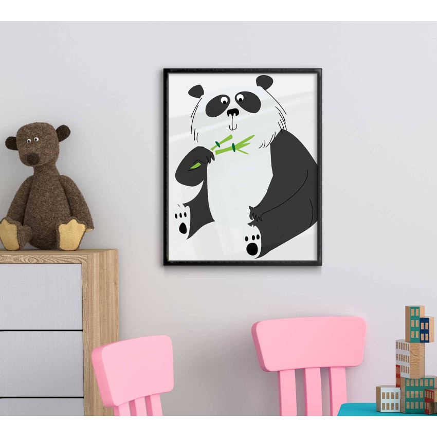 Enkel barntavla med tecknad & söt panda 