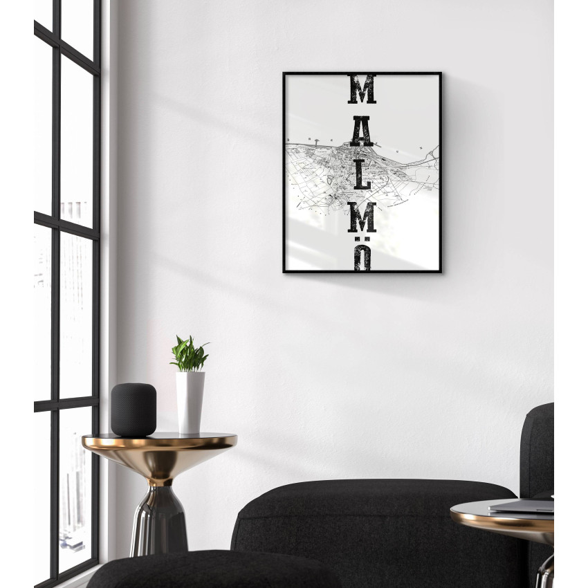 Malmö - Black and white poster
