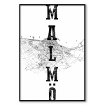 Malmö - Black and white poster