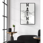 Malmö - Black and white poster